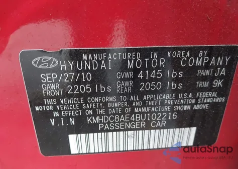 2011 Hyundai Elantra Touring Se from USA, damaged, VIN KMHDC8AE4BU102216